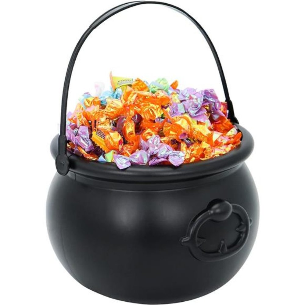 Large Halloween Black Cauldron 7.5'', Halloween Candy Cauldron, Candy Kettle